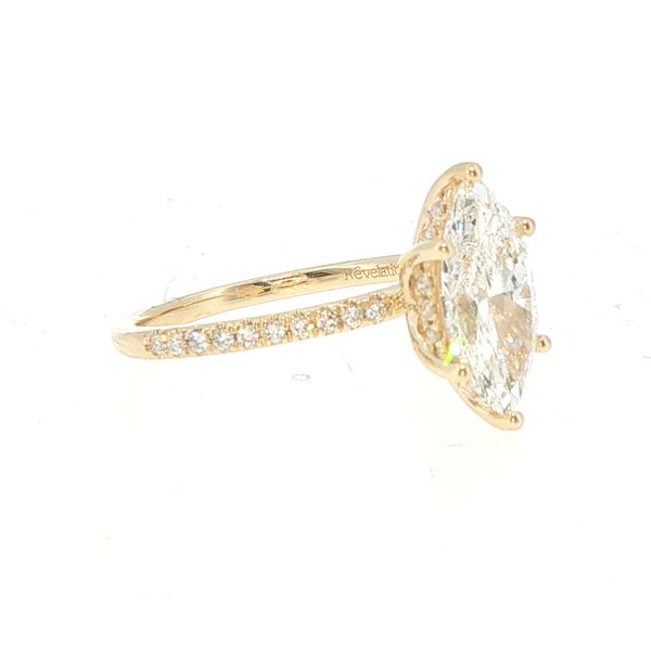 Lab Grown Marquise Solitaire with Pave' set Shank in 14ky Image 2 Bryan Jewelry Prattville, AL