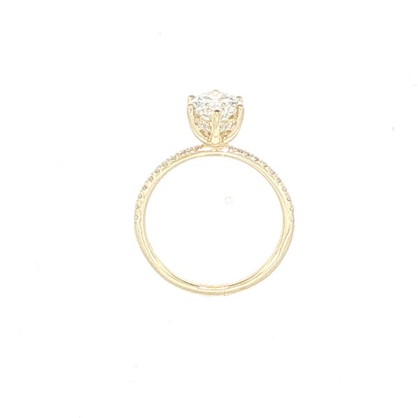 Lab Grown Marquise Solitaire with Pave' set Shank in 14ky Image 4 Bryan Jewelry Prattville, AL
