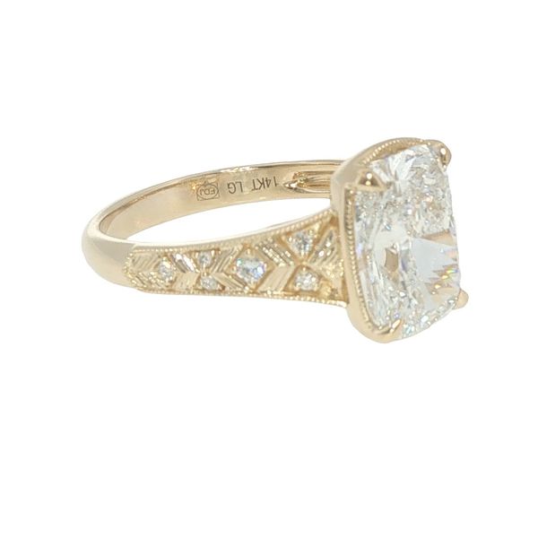 Accented Lab Grown Cushion Diamond Engagement Ring Image 2 Bryan Jewelry Prattville, AL