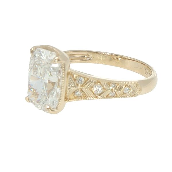 Accented Lab Grown Cushion Diamond Engagement Ring Image 4 Bryan Jewelry Prattville, AL