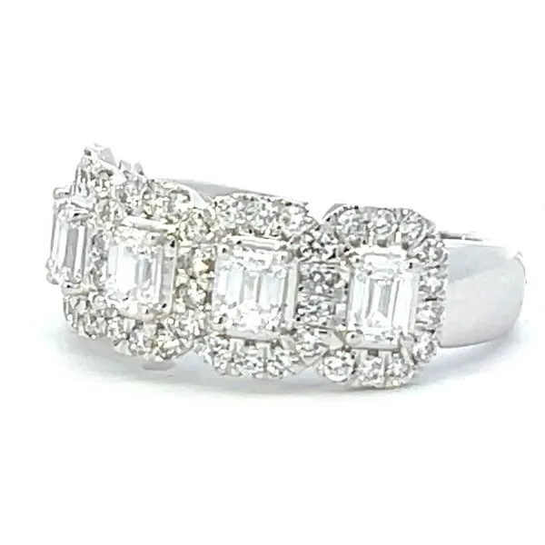 Lab-grown 5 Diamond Emerald Cut Band with Halos Image 4 Bryan Jewelry Prattville, AL