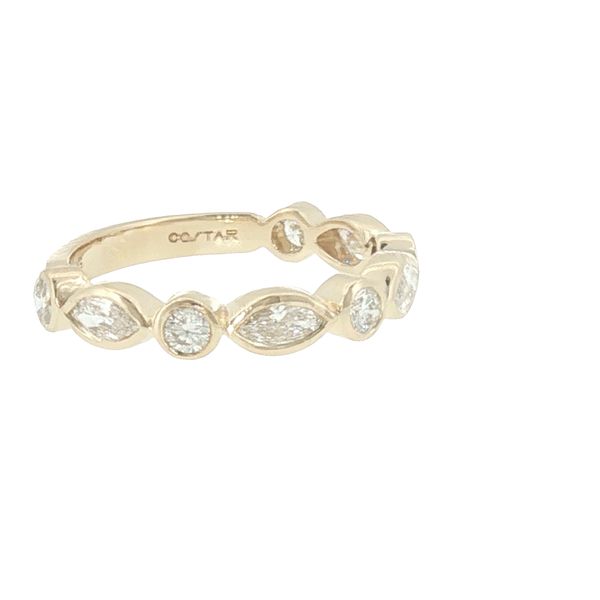 Graceful Sparkle: Marquise & Round Diamond Bezel Band Image 2 Bryan Jewelry Prattville, AL