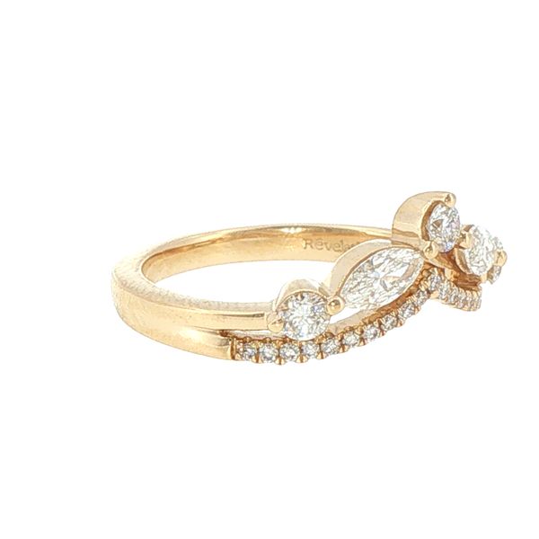 .75ctw Lab Grown Marquise & Round Diamond Chevron Band in 14K Yellow Gold Image 3 Bryan Jewelry Prattville, AL