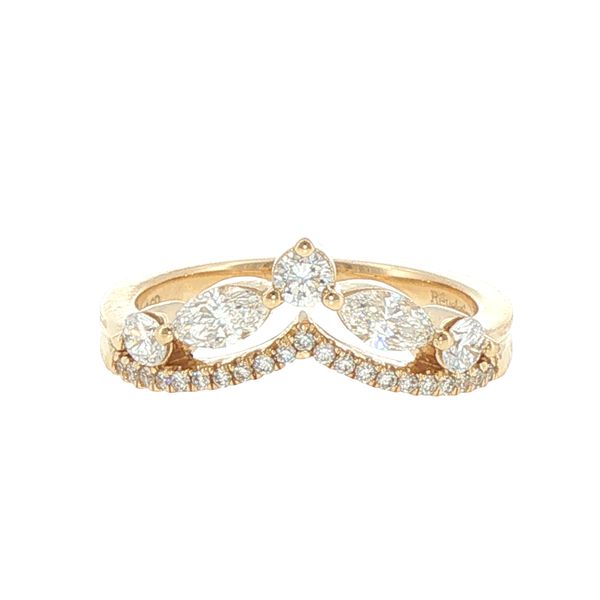 .75ctw Lab Grown Marquise & Round Diamond Chevron Band in 14K Yellow Gold Bryan Jewelry Prattville, AL