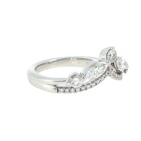 .75ctw Lab Grown Marquise & Round Diamond Chevron Band in 14K White Gold Image 2 Bryan Jewelry Prattville, AL