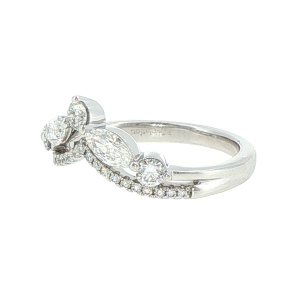 .75ctw Lab Grown Marquise & Round Diamond Chevron Band in 14K White Gold Image 3 Bryan Jewelry Prattville, AL
