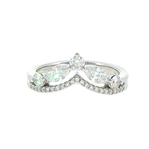 .75ctw Lab Grown Marquise & Round Diamond Chevron Band in 14K White Gold Bryan Jewelry Prattville, AL