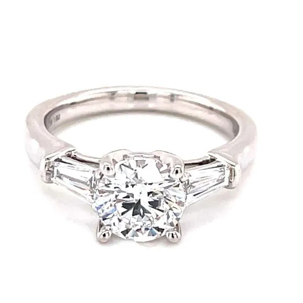 Evolv-Lab Grown Round with Baguette Sides in 14kw Image 2 Bryan Jewelry Prattville, AL