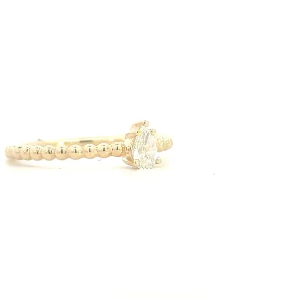 Lab Grown pear cut solitaire-10ky Image 5 Bryan Jewelry Prattville, AL