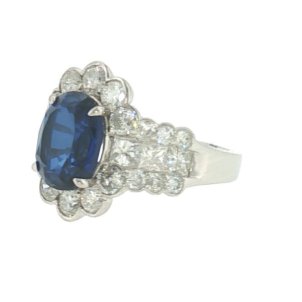 Regal Radiance: Sapphire & Diamond Platinum Ring Image 3 Bryan Jewelry Prattville, AL
