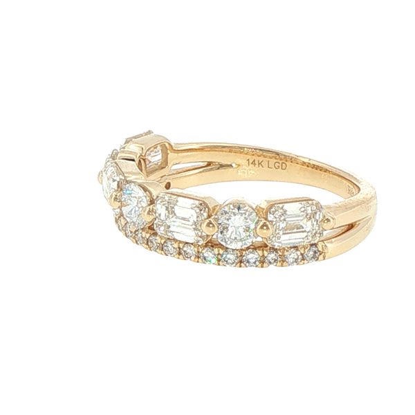 2ctw Lab Grown Emerald & Round Diamond Band in 14K Yellow Gold Image 4 Bryan Jewelry Prattville, AL