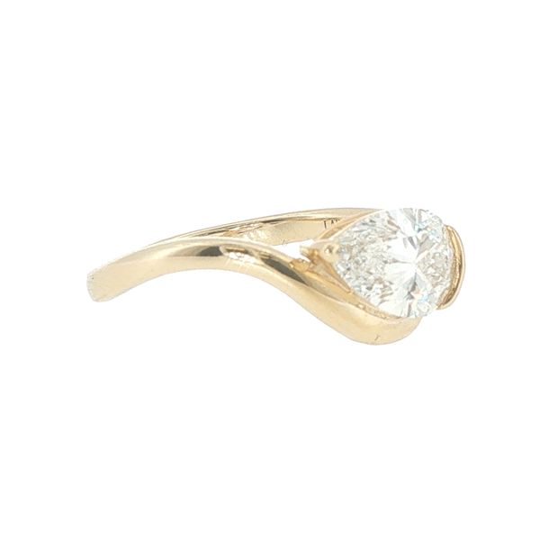 1.40ct Lab Grown East-West Pear Diamond Ring in 14K Yellow Gold Image 2 Bryan Jewelry Prattville, AL