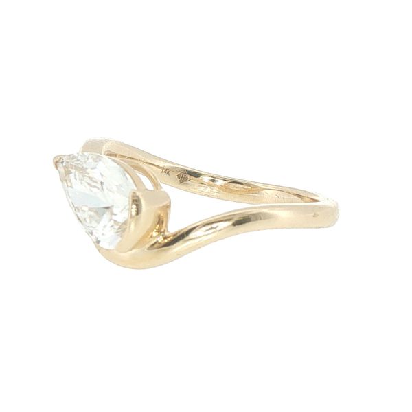 1.40ct Lab Grown East-West Pear Diamond Ring in 14K Yellow Gold Image 5 Bryan Jewelry Prattville, AL