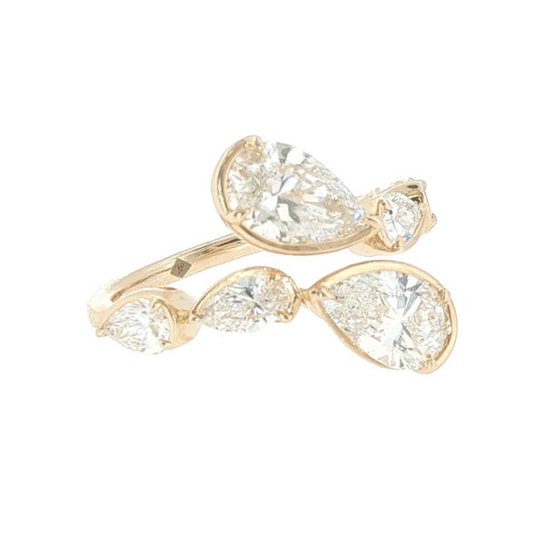 3ctw Lab Grown Pear Diamond Bypass Ring in 14K Yellow Gold Image 2 Bryan Jewelry Prattville, AL