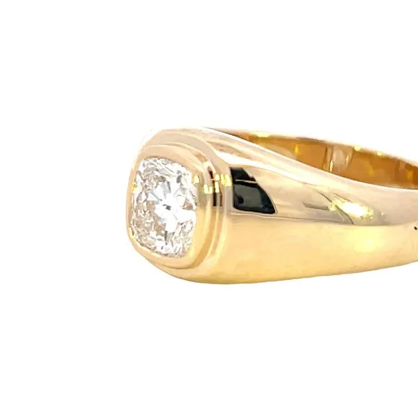 Lab-grown elongated cushion cut bezel set-14ky Image 2 Bryan Jewelry Prattville, AL