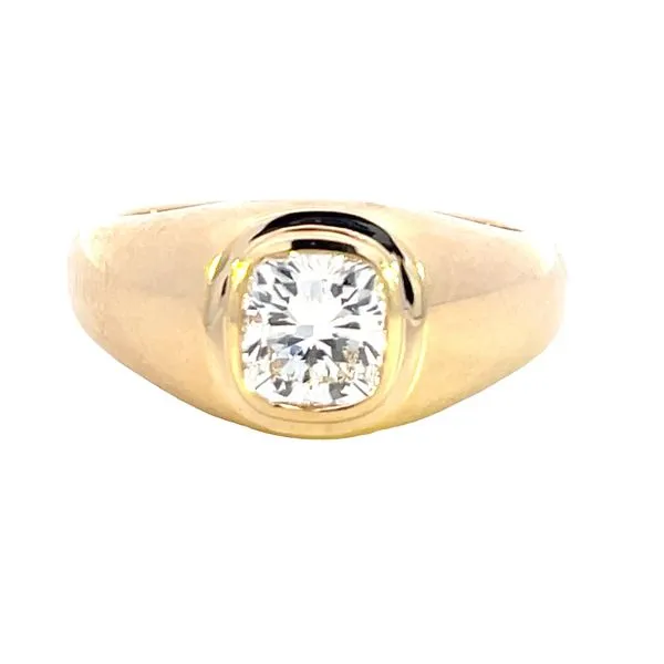 Lab-grown elongated cushion cut bezel set-14ky Bryan Jewelry Prattville, AL