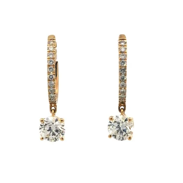 Lab grown 2 1/3ctw Hoops with drop Diamond in 14ky Bryan Jewelry Prattville, AL