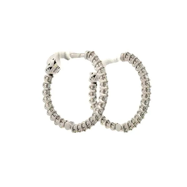 Lab grown 1/2ctw Hollywood Diamond Hoops -14kw Image 2 Bryan Jewelry Prattville, AL