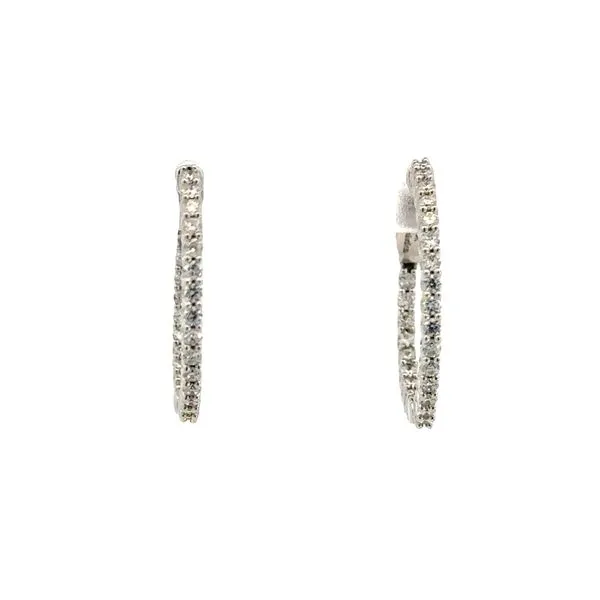 Lab grown 1/2ctw Hollywood Diamond Hoops -14kw Image 3 Bryan Jewelry Prattville, AL