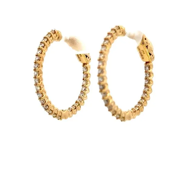 Lab grown 1/2ctw Hollywood Diamond Hoops -14ky Image 2 Bryan Jewelry Prattville, AL