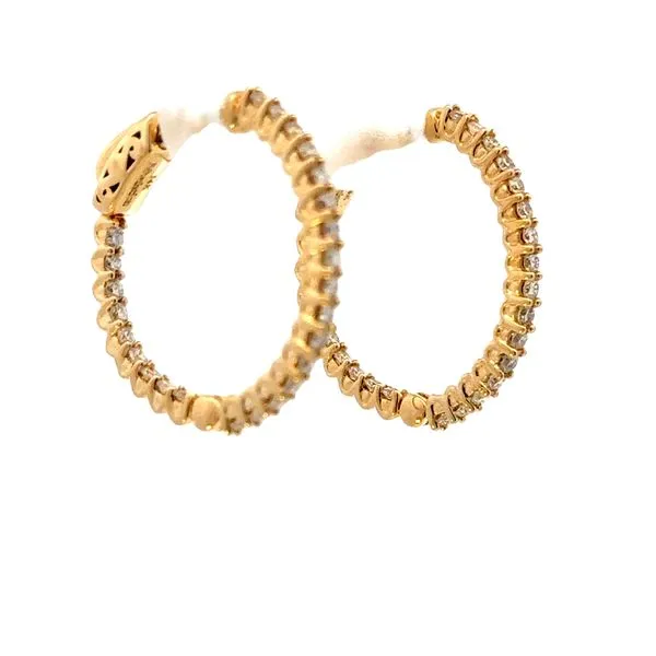 Lab grown 1/2ctw Hollywood Diamond Hoops -14ky Image 3 Bryan Jewelry Prattville, AL