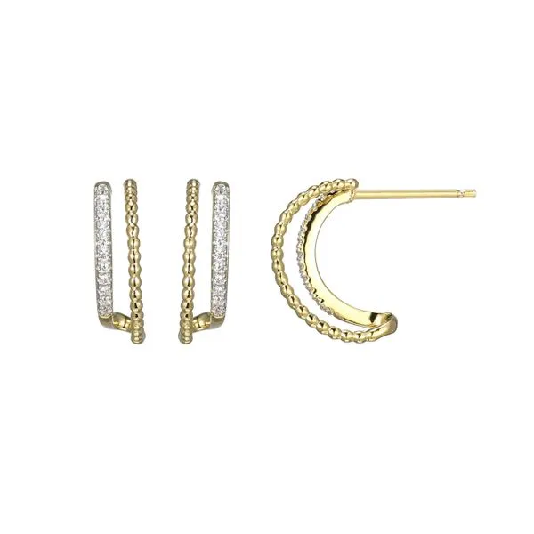 Double Hoop Earring with LG Diamond accents Bryan Jewelry Prattville, AL