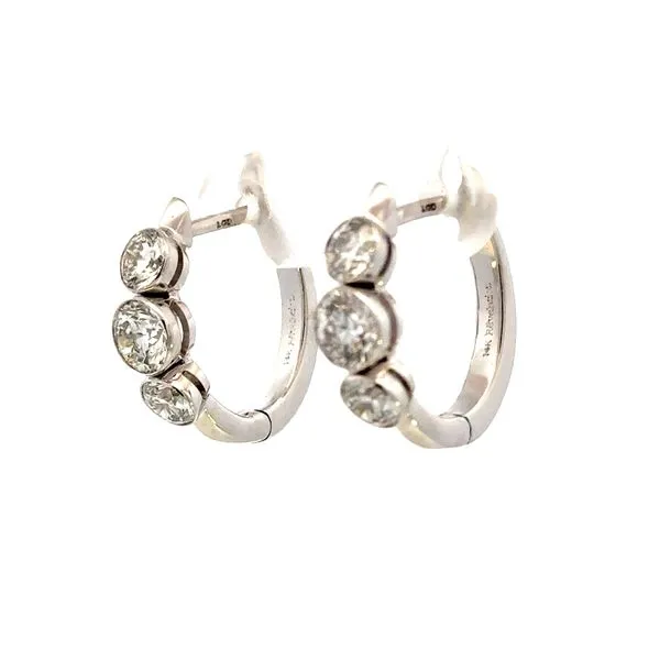 Lab Grown 2ctwThree stone Diamond Hoops-14kw Image 2 Bryan Jewelry Prattville, AL