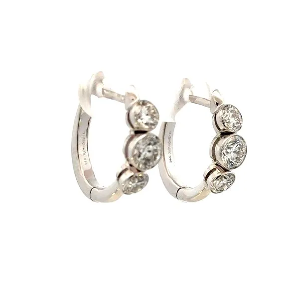 Lab Grown 2ctwThree stone Diamond Hoops-14kw Image 3 Bryan Jewelry Prattville, AL