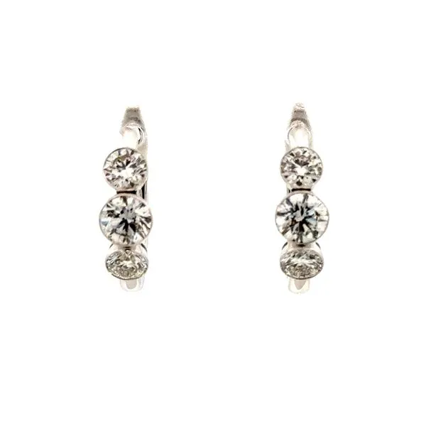 Lab Grown 2ctwThree stone Diamond Hoops-14kw Bryan Jewelry Prattville, AL
