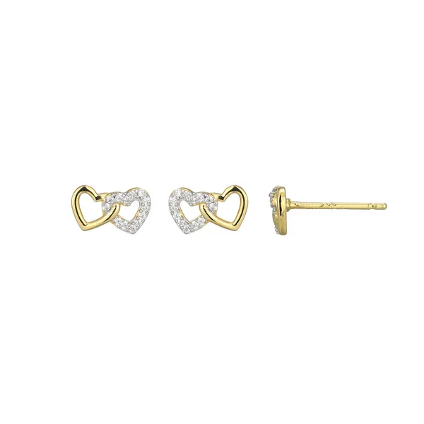 Double Heart Stud with Lab Grown Diamonds Bryan Jewelry Prattville, AL