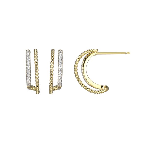 Double Hoop Earring with Lab Grown Diamond accents Bryan Jewelry Prattville, AL