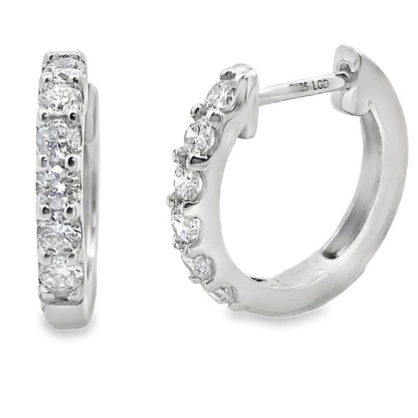 Effortless Elegance: Sterling Silver 1/2ctw Lab Grown Diamond Huggie Hoops Bryan Jewelry Prattville, AL