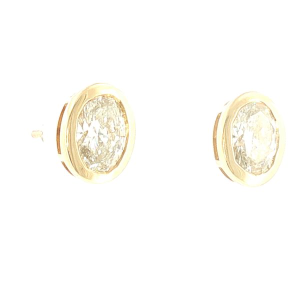 Refined Radiance: Oval Diamond Bezel Stud Earrings Image 3 Bryan Jewelry Prattville, AL