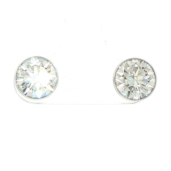 3ctw Lab Grown Diamond Bezel Set Stud Earrings in 14K White Gold Bryan Jewelry Prattville, AL