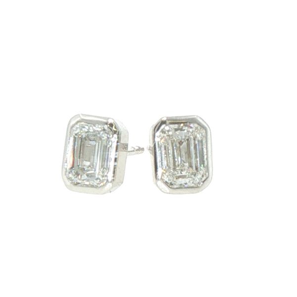 1ctw Lab Grown Emerald Cut Diamond Stud Earrings in Sterling Silver Bryan Jewelry Prattville, AL