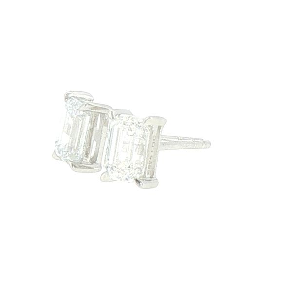 1ctw Emerald Cut Lab Grown Diamond Stud Earrings in Sterling Silver Image 3 Bryan Jewelry Prattville, AL
