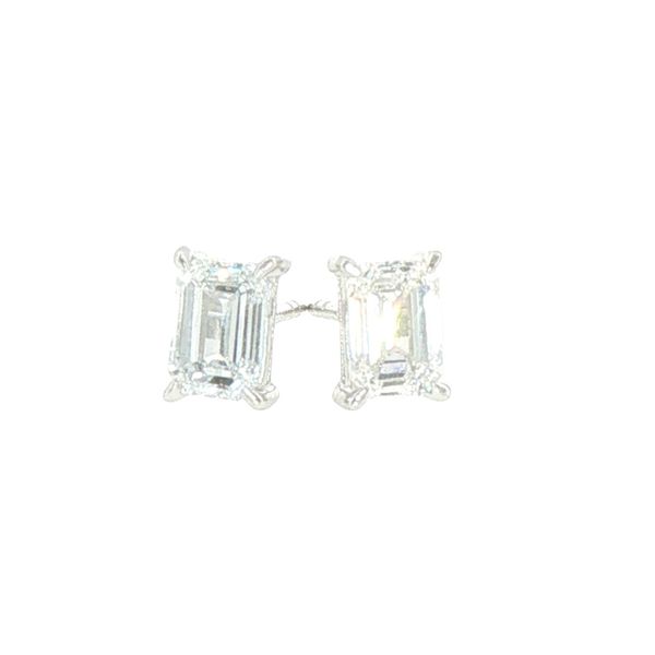 1ctw Emerald Cut Lab Grown Diamond Stud Earrings in Sterling Silver Bryan Jewelry Prattville, AL