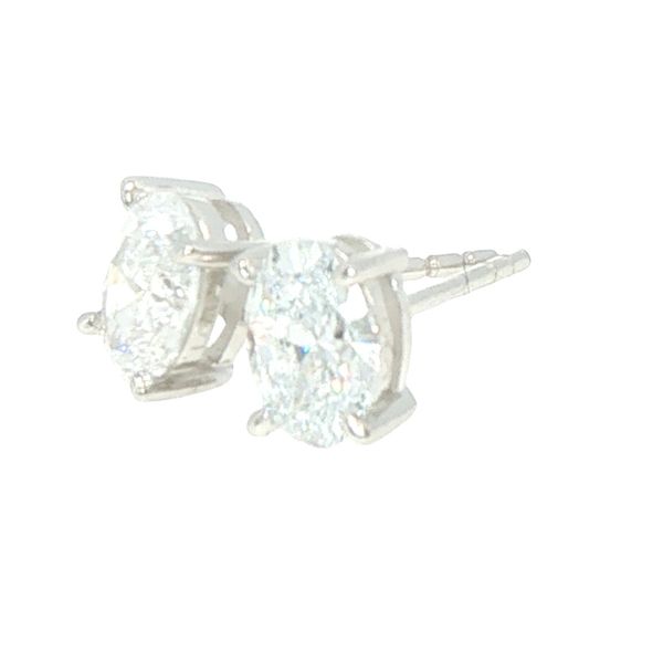 1ctw Oval Lab Grown Diamond Stud Earrings in Sterling Silver Image 3 Bryan Jewelry Prattville, AL