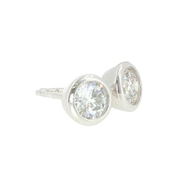 1ctw Lab Grown Diamond Bezel Stud Earrings in Sterling Silver Image 2 Bryan Jewelry Prattville, AL