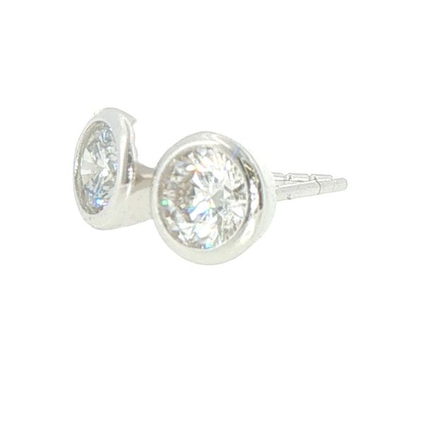 1ctw Lab Grown Diamond Bezel Stud Earrings in Sterling Silver Image 3 Bryan Jewelry Prattville, AL