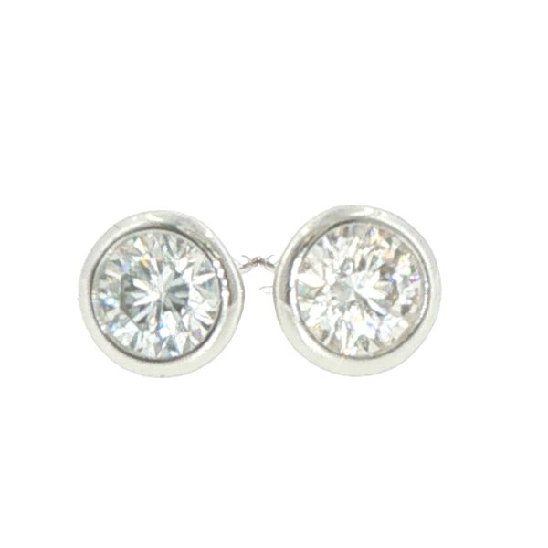 1ctw Lab Grown Diamond Bezel Stud Earrings in Sterling Silver Bryan Jewelry Prattville, AL