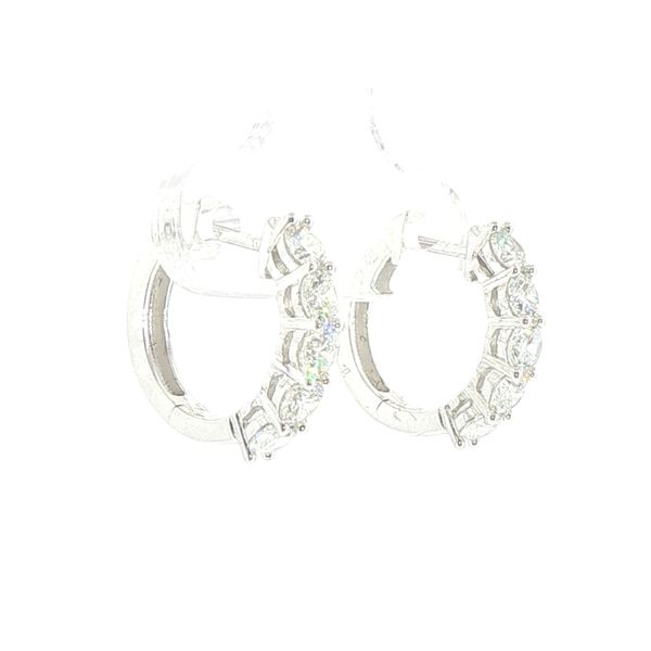 1ctw Small Diamond Hoop Earrings in Sterling Silver Image 2 Bryan Jewelry Prattville, AL