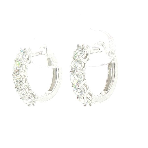 1ctw Small Diamond Hoop Earrings in Sterling Silver Image 3 Bryan Jewelry Prattville, AL