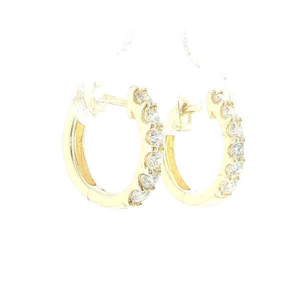 1/2ctw Lab Grown Diamond Huggie Hoop Earrings in Yellow Vermeil Image 2 Bryan Jewelry Prattville, AL
