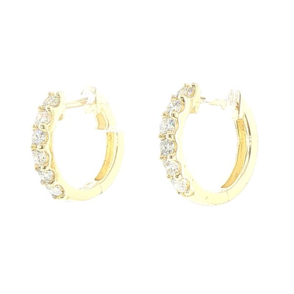 1/2ctw Lab Grown Diamond Huggie Hoop Earrings in Yellow Vermeil Image 3 Bryan Jewelry Prattville, AL
