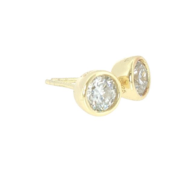 1ctw Lab Grown Diamond Bezel Stud Earrings in Yellow Vermeil Image 2 Bryan Jewelry Prattville, AL