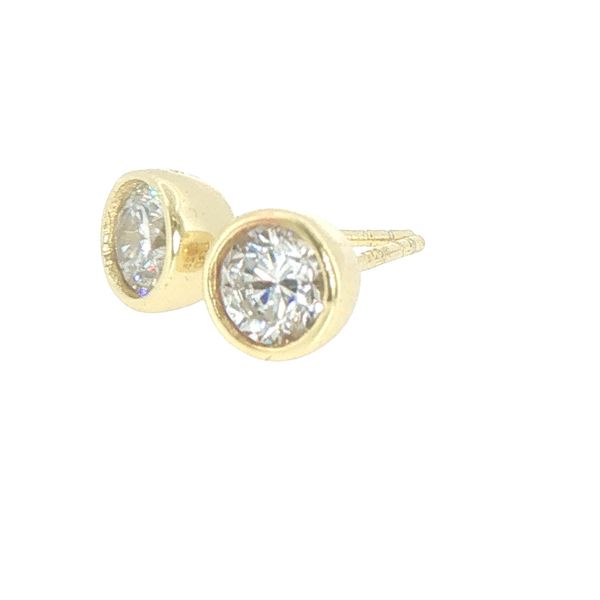 1ctw Lab Grown Diamond Bezel Stud Earrings in Yellow Vermeil Image 3 Bryan Jewelry Prattville, AL