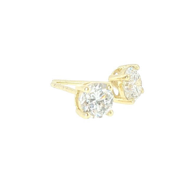 1ctw Lab Grown Round Diamond Stud Earrings in Yellow Vermeil Image 2 Bryan Jewelry Prattville, AL
