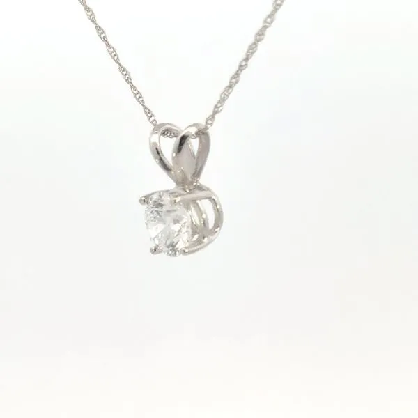 Lab Grown 1ct Diamond Solitaire Pendant in 14kw Image 2 Bryan Jewelry Prattville, AL