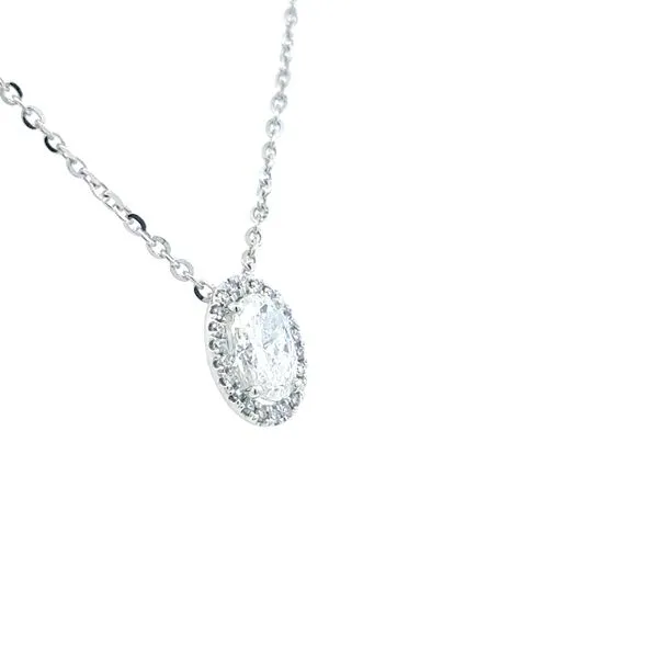 Lab Grown Oval Pendant with Diamond Halo -14kw Image 3 Bryan Jewelry Prattville, AL